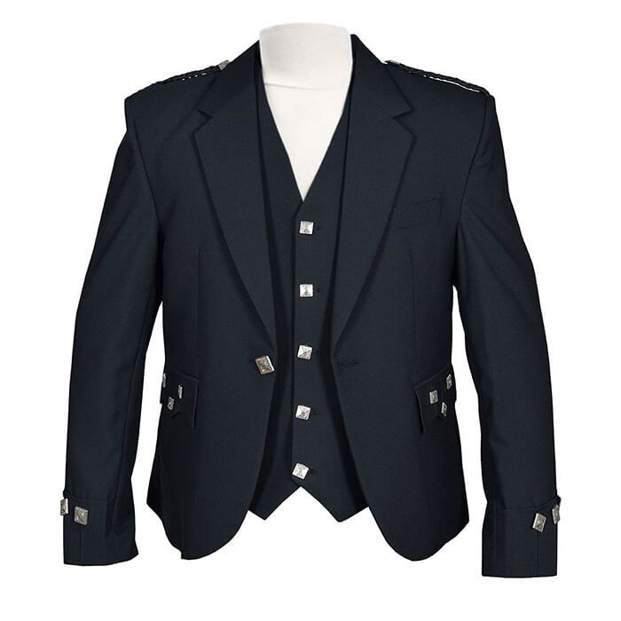 Argyle Jacket Black Barathea Fabric