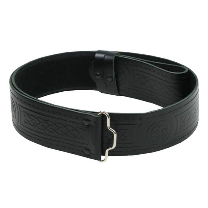 Embossed Leather Kilt Belt