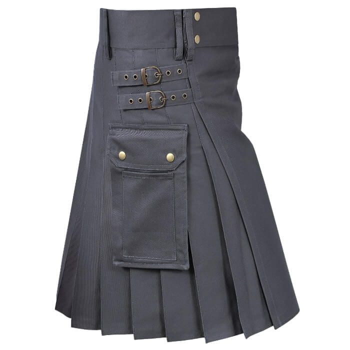 Grey Utility Kilt for Men