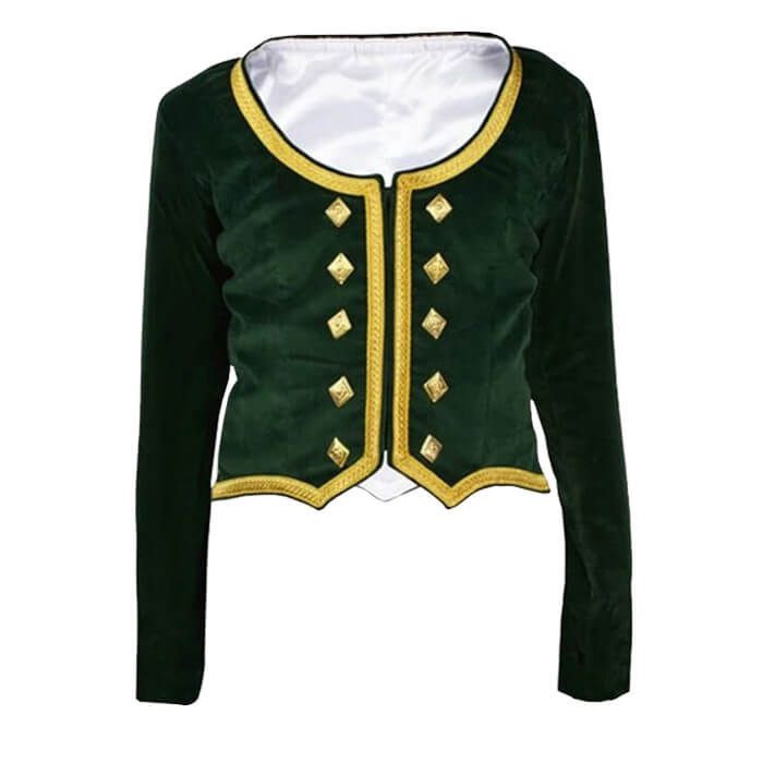 Ladies Highland Games Jacket Green Velvet