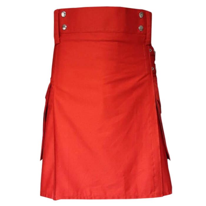 Red Utility Kilt for Girls