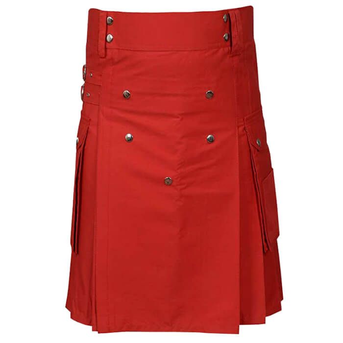 Red Utility Kilt for Men