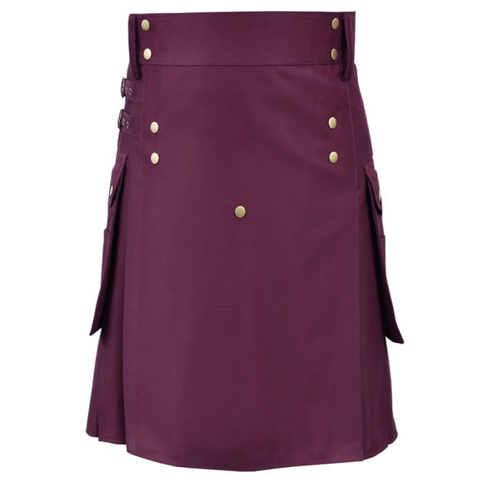 Utility Kilt Burgundy Color
