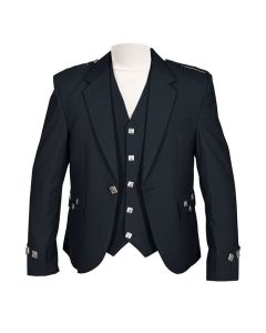Argyle Jacket Black Barathea Fabric