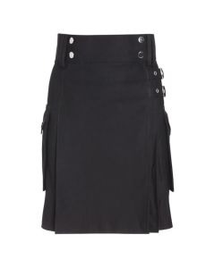 Black Utility Kilt for Female Front