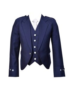 Blue Argyle Kilt Jacket with Vest