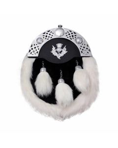 Full Dress Sporran White Rabbit Fur