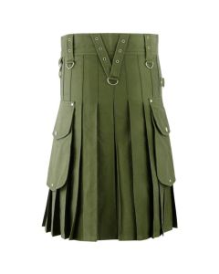 Olive Green Utility kilt for Men