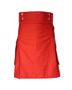 Red Utility Kilt for Girls