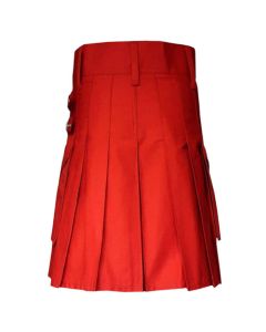 Red Utility Kilt for Girls